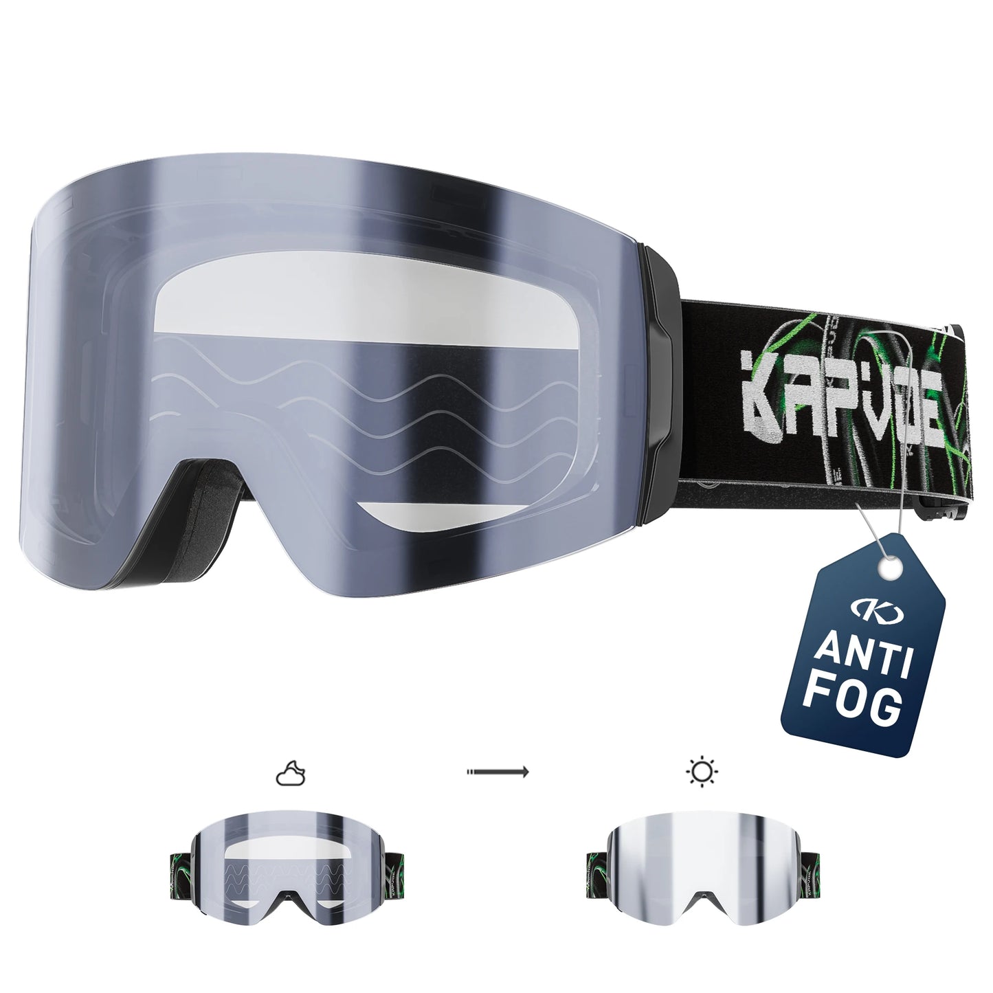 KAPVOE Photochromic Skiing Glasses Anti-fog Winter  for Men Women Outdoor Sports Glasses Racing Backcountry Skiing Snow Eyewear