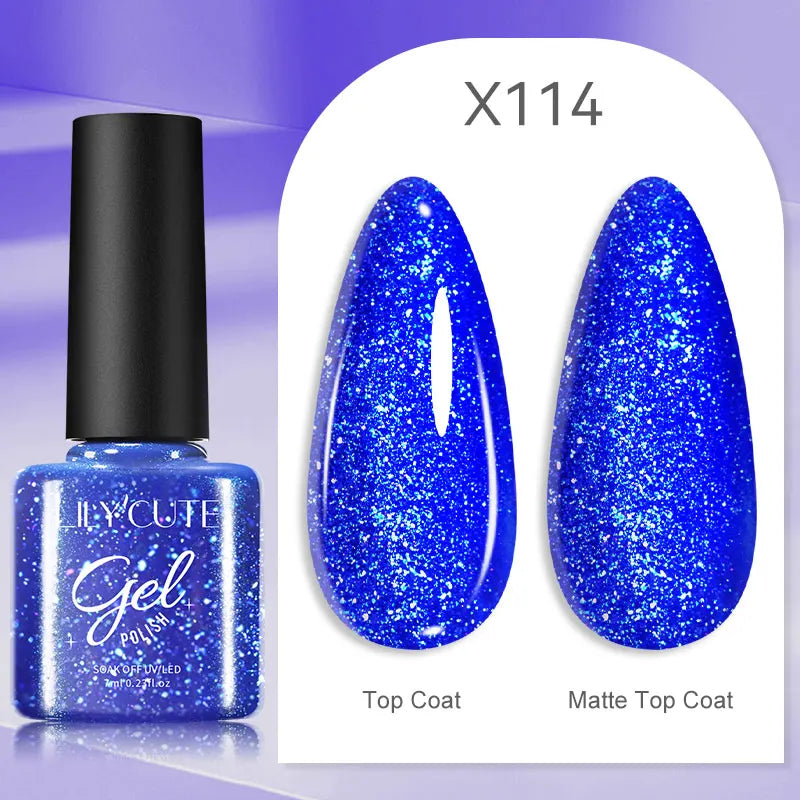 LILYCUTE Reflective Glitter Gel Nail Polish - 5ml Sparkling Liner