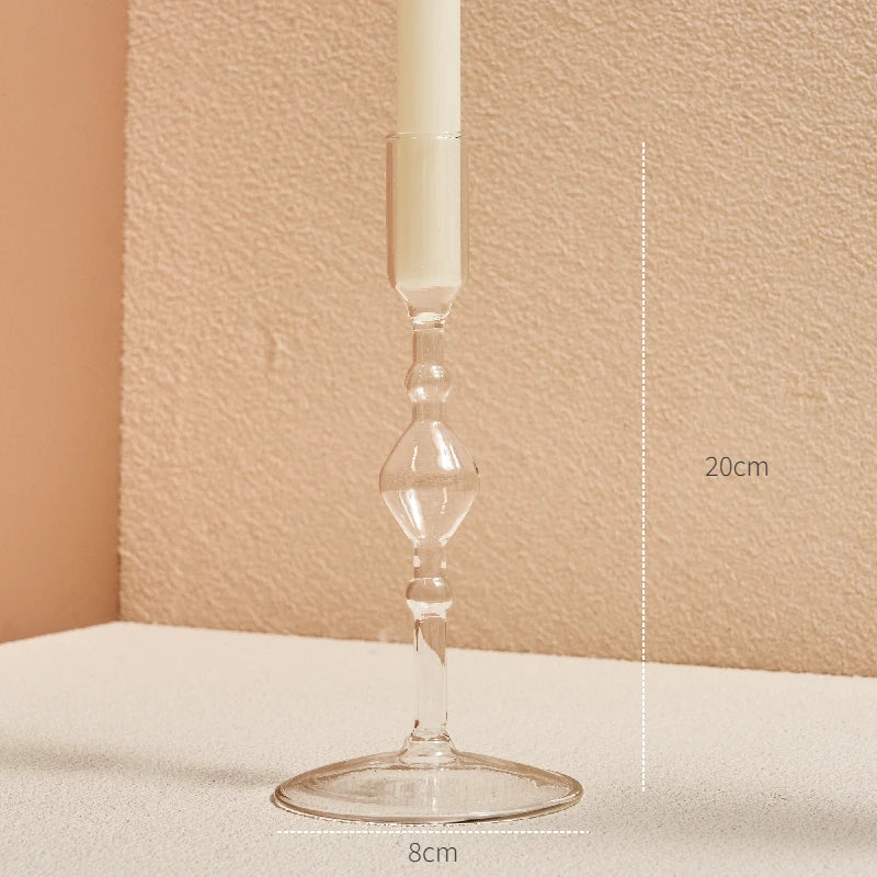 Modern Glass Candleholder Nordic Home Decor Clear Glass Candle Holder Candlelight Home Decoration Ornaments Candel Holder