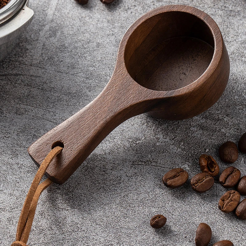 1PC/2PCS coffee scoop spoon black walnut wood measuring spoon long handle spoon coffee powder measuring wooden spoon