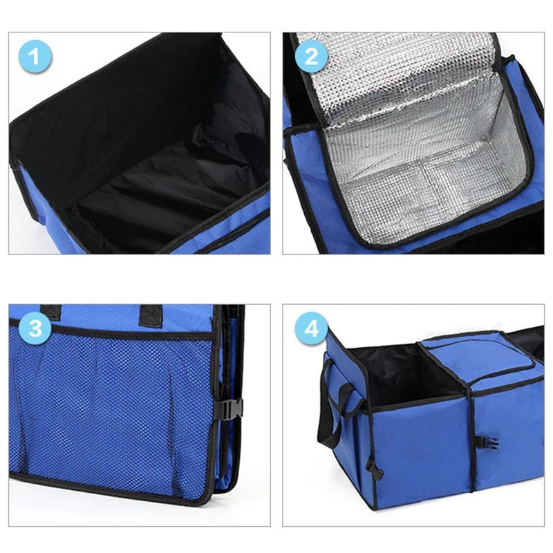 Premium Car Trunk Organizer - Collapsible Storage Container with Compartments