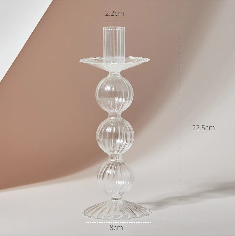 Modern Glass Candleholder Nordic Home Decor Clear Glass Candle Holder Candlelight Home Decoration Ornaments Candel Holder