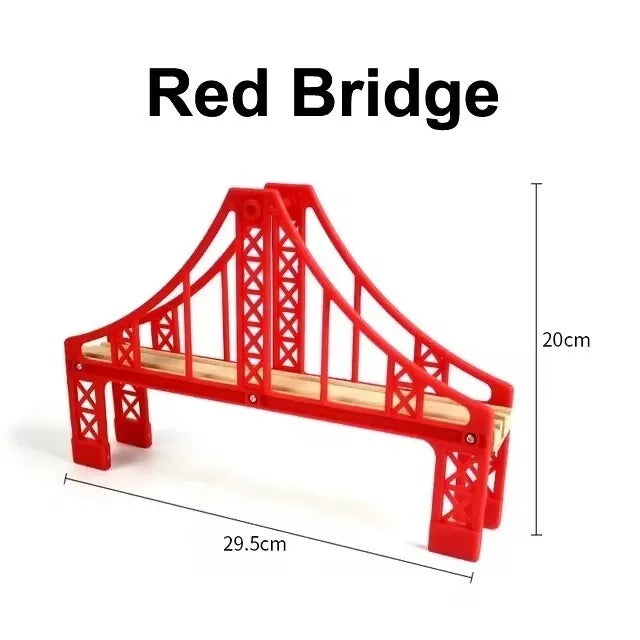 All Kinds of Wooden Track Accessories Beech Wooden Railway Train Track Parts fit Brand Wood Tracks Toys for Children Gifts