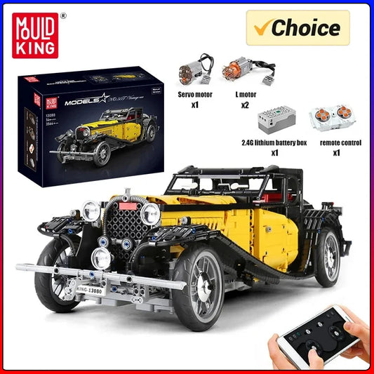MOULD KING 13080S Technical Car Building Blocks T50 Vintage Car MOC-25153 Bricks Model Educational Toys For Kids Birthday Gifts