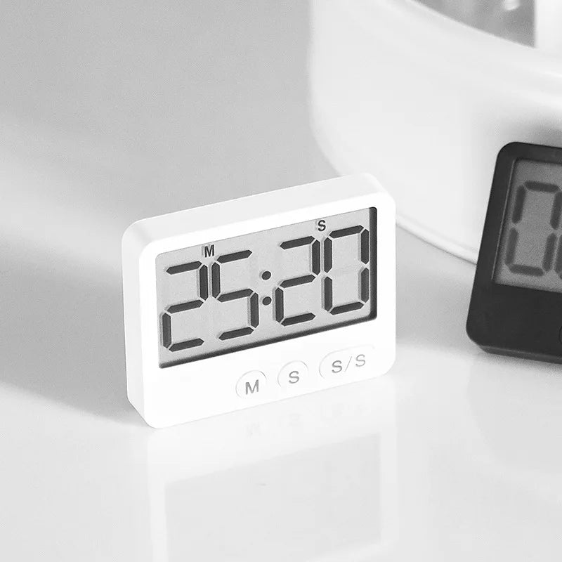 Digital Mute Timer Magnetic Suction Countdown Timer LCD Large Screen Display Kids Time Management Desktop Timers Kitchen Gadgets