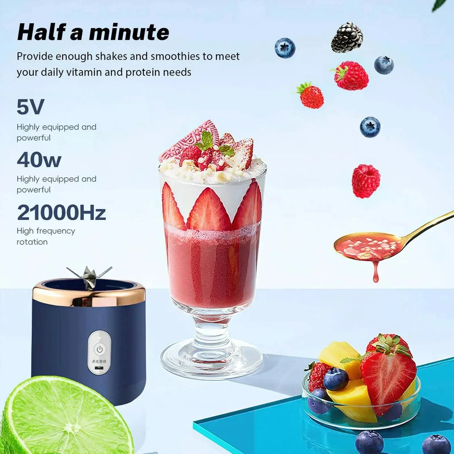 Electric Juicer Cup Portable USB Multifunction Double Cup Juicer Fruit Blender Milkshake Juice Cup Smoothie Blender