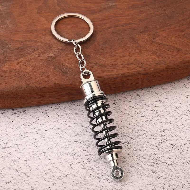 Automotive Gear Head Keychain - Speed Gearbox Keyring with Turbo Hub & Brake Disc Design