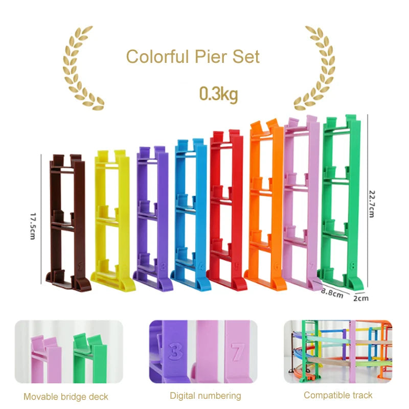 New Wooden Train Tracks Scene Accessories Mountain Tunnel Bridge Crane Tower Compatible ALL Brand Wooden Track Toys For Kids