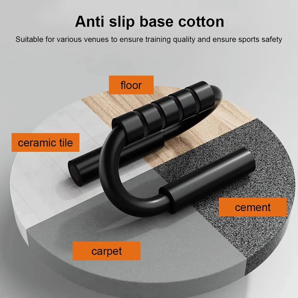 Premium S-Type Push-Up Bars - Steel Construction with Foam Handles