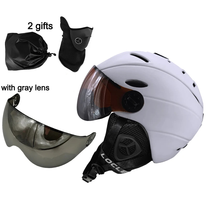 LOCLE Goggles Skiing Helmet Visor Men Women IN-MOLD CE Certificate Outdoor Sports Snow Snowboard Helmet Skateboard