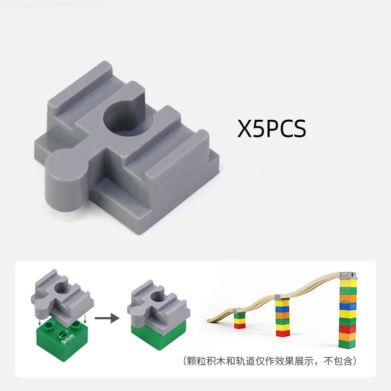 5-10PCS Wooden Train Track Accessories Plastic Building Blocks Adapters Wooden Track Connectors fit Wood Tracks Toys