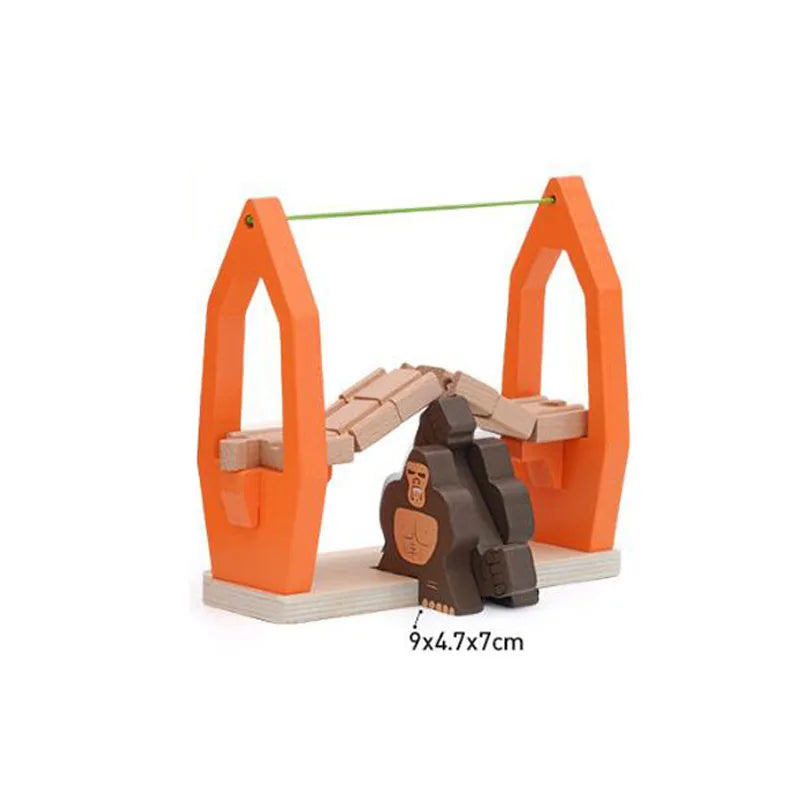Wooden Train Track Set Accessories Track Expansion Part Wooden Railway Scene accessories Bridge Christmas Gift For Toddlers