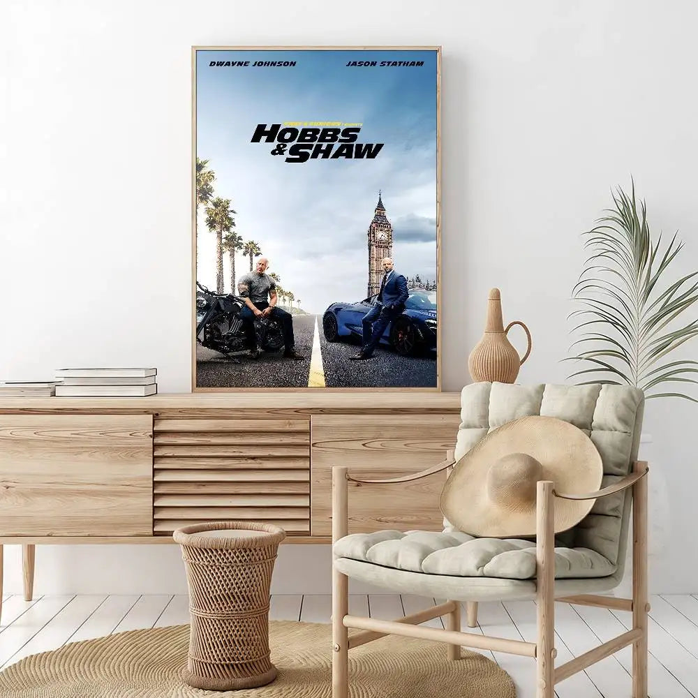 Fast And Furious Movie Whitepaper Poster HD Quality Poster Wall Art Painting Study Room Wall Decor