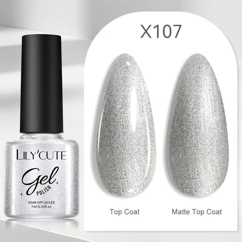 LILYCUTE Reflective Glitter Gel Nail Polish - 5ml Sparkling Liner