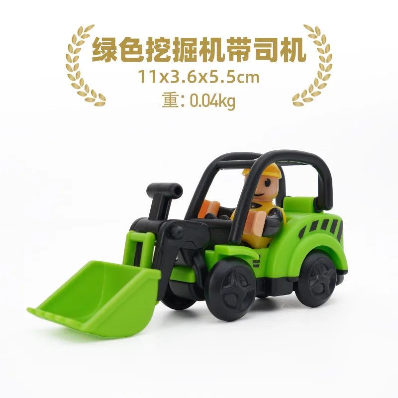 Wooden Train Track Plastic car wash Police Office Fire Department Scene Simulation Play Wooden Railway Track Car toys