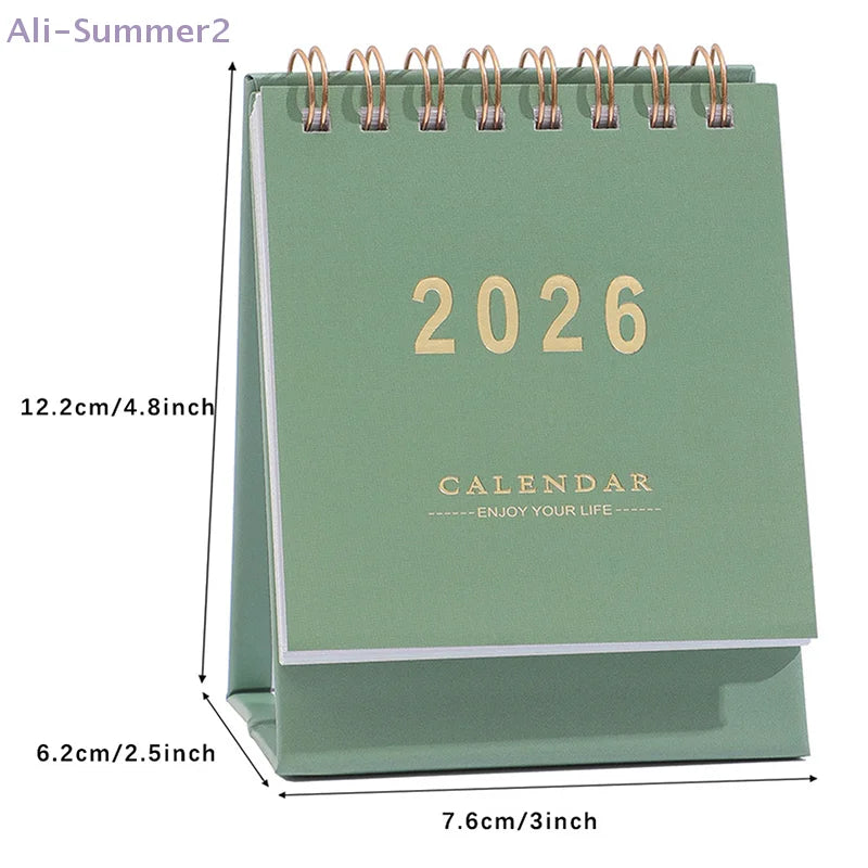 2026 Simple Calendar Small Desk Calendar Creative Coil Calendar Planner Desktop Decoration Office Stationery