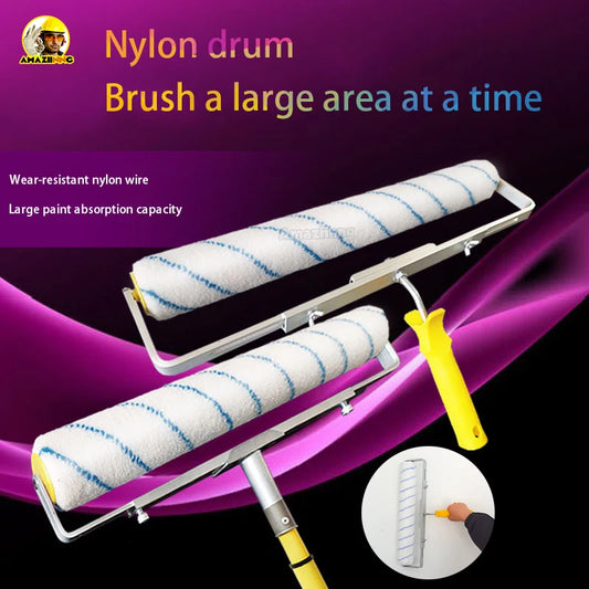 Professional 18-Inch Paint Roller Brush Set with Aluminum Handle - 6mm/9mm Microfiber