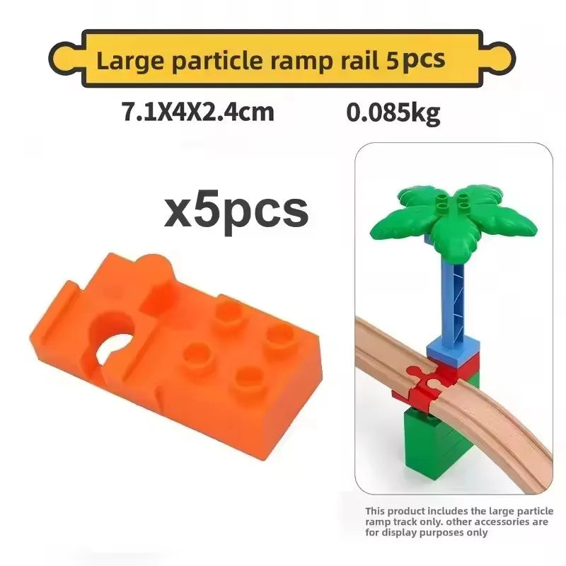 Kids Railway Toys Wooden Train Track Accessories Universal Plastic Blocks Clips Connectors Adapters fit for Brand Wooden Tracks
