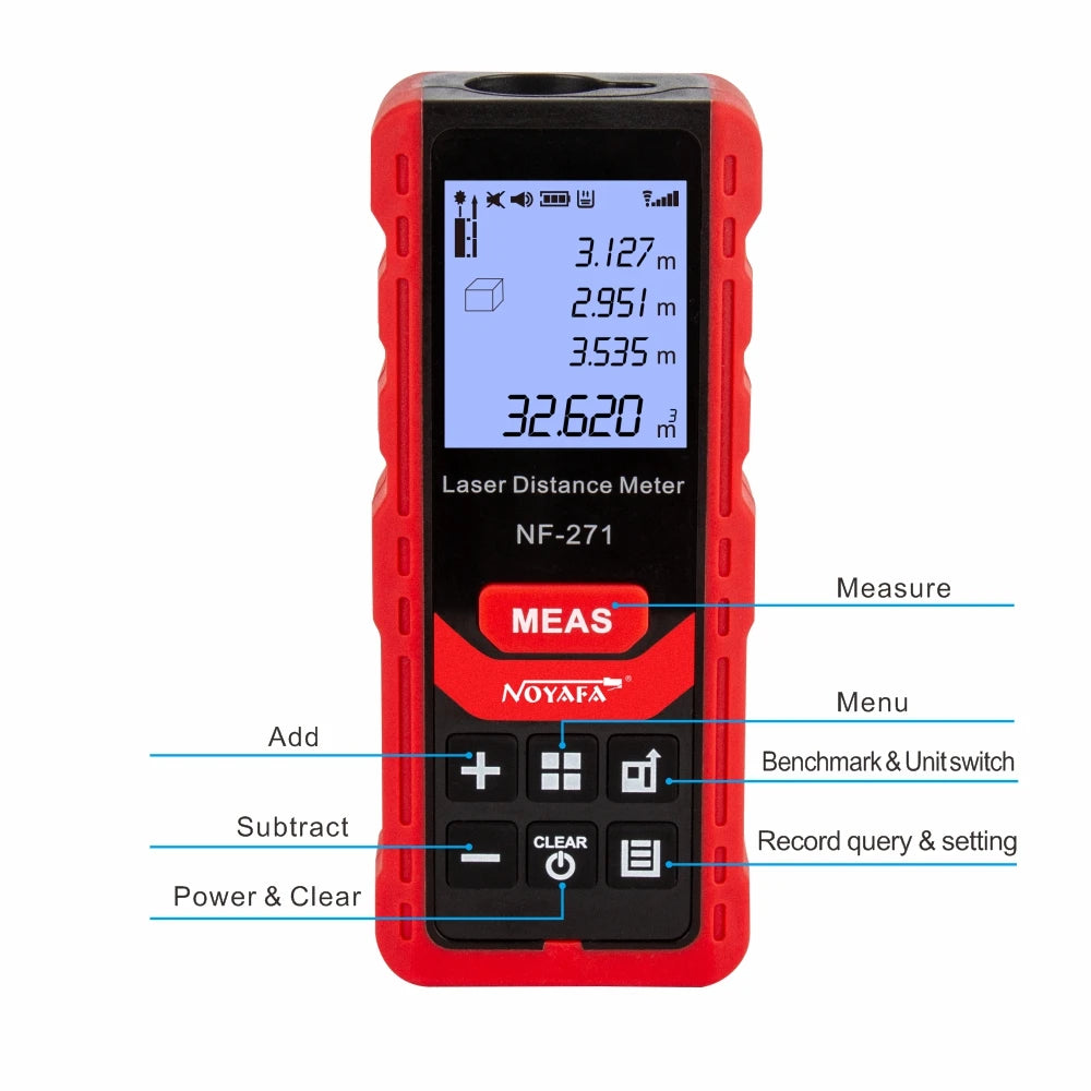 Premium Noyafa NF-271 Laser Distance Meter - 40M/80M Digital Rangefinder