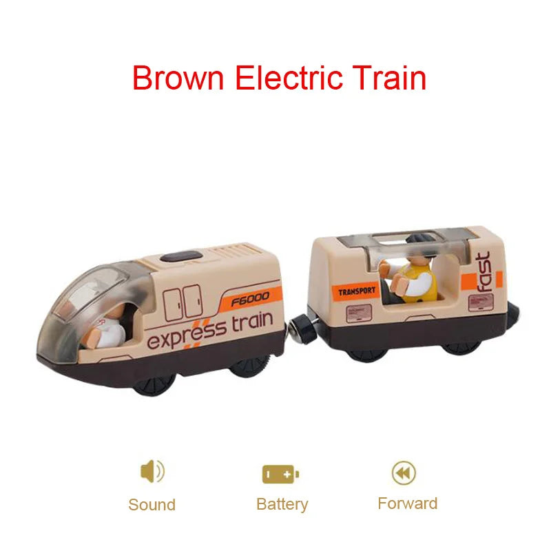 New Electric Wooden Train Set Toy Train for Boys Girls Compatible with Wooden Train Track Racing Track Toys Gift For Kids