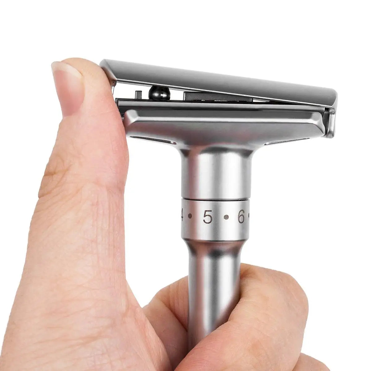 Adjustable Safety Razor Double Edge Classic Mens Shaving Hair Removal Shaver it with 5 PCS Titanium Coated Blades Shaver