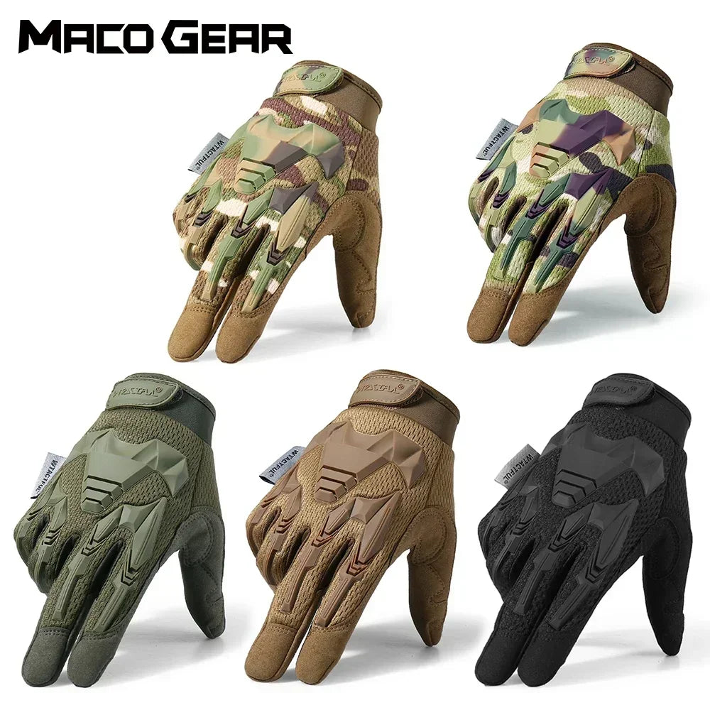 Tactical Glove Camo Gloves Combat Airsoft Bicycle Outdoor Hiking Shooting Paintball Working Hunting Full Finger Gloves for Men