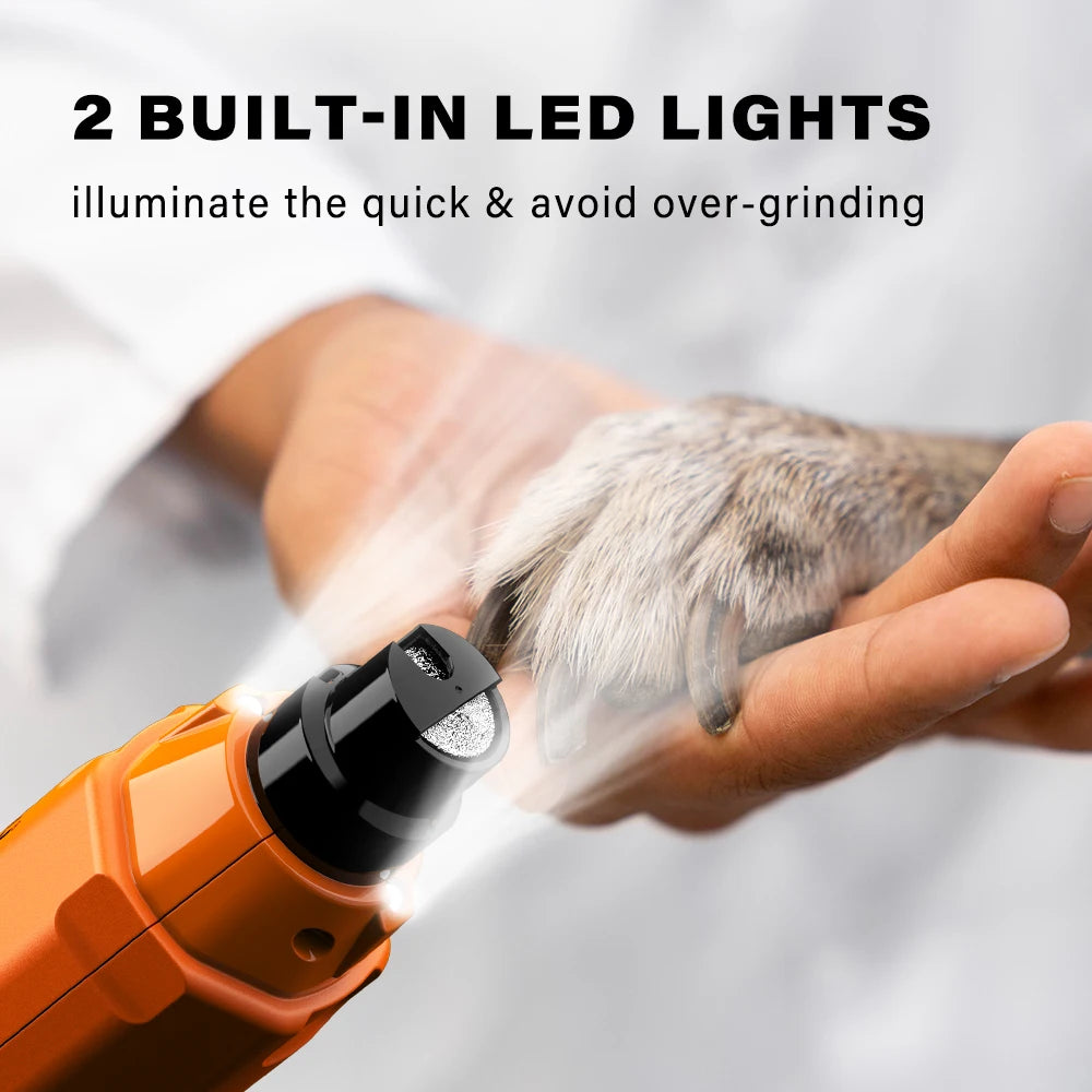 Premium 6-Speed Dog Nail Grinder - Rechargeable Electric Trimmer