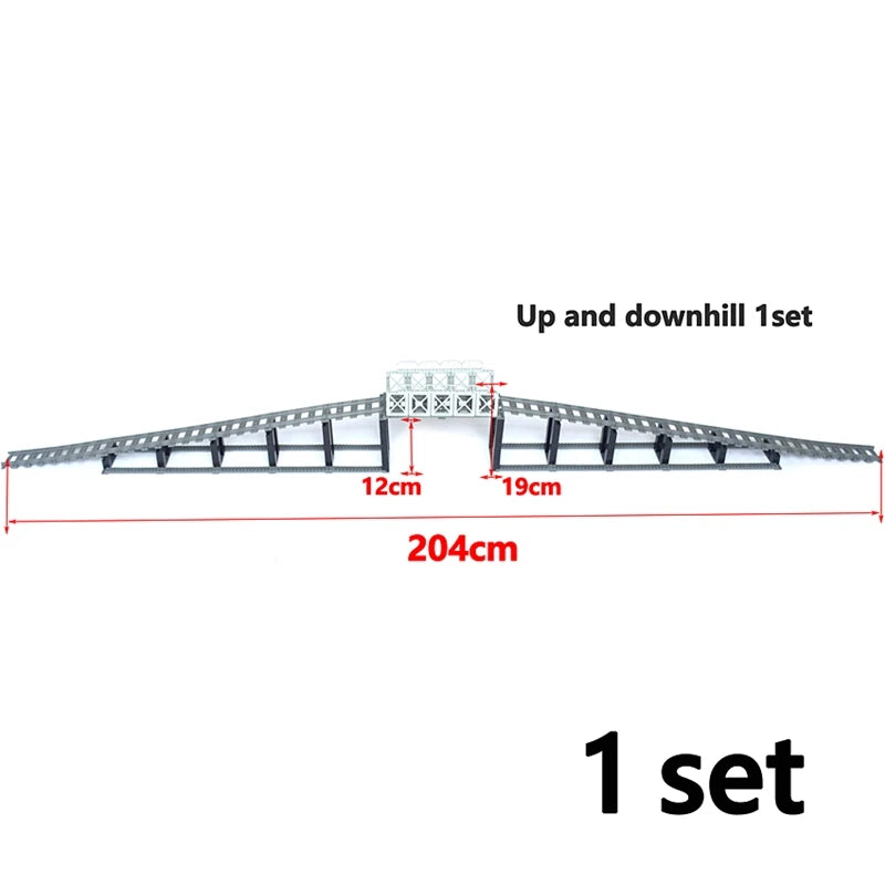 City Trains straight  Track Rail Bricks Model Uphill Tracks soft Flexible Switch curved Railway  Building Blocks kids Toys