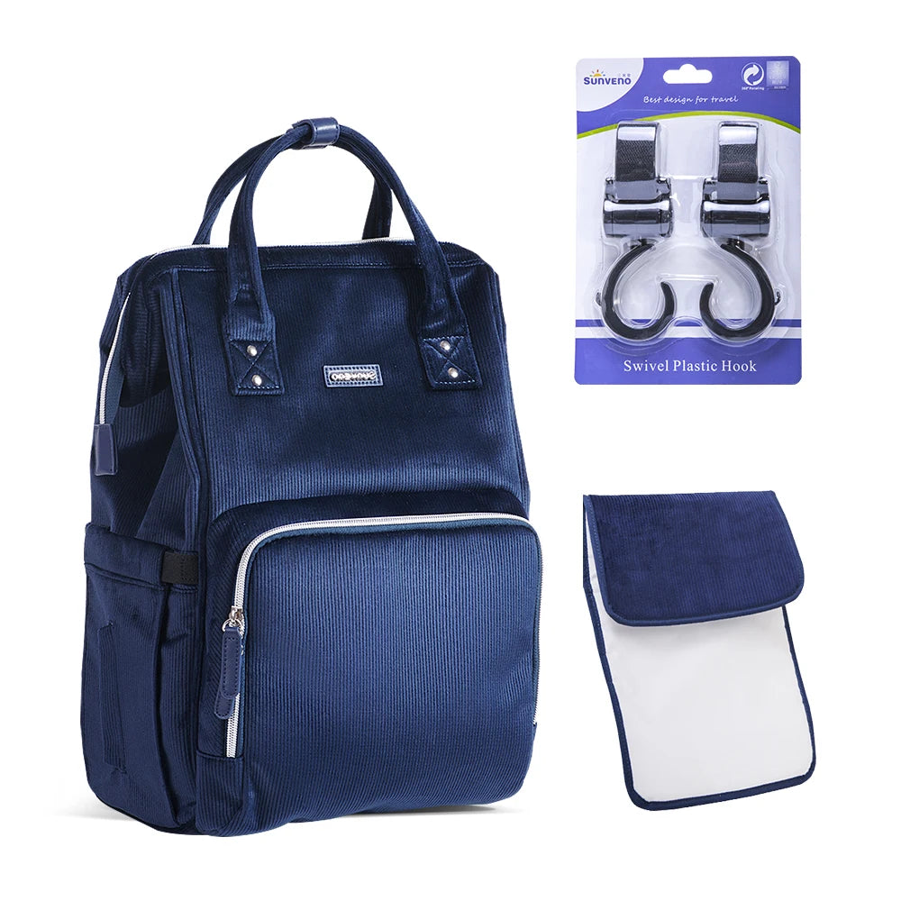 Premium Sunveno Diaper Bag - Travel Backpack Organizer for Moms