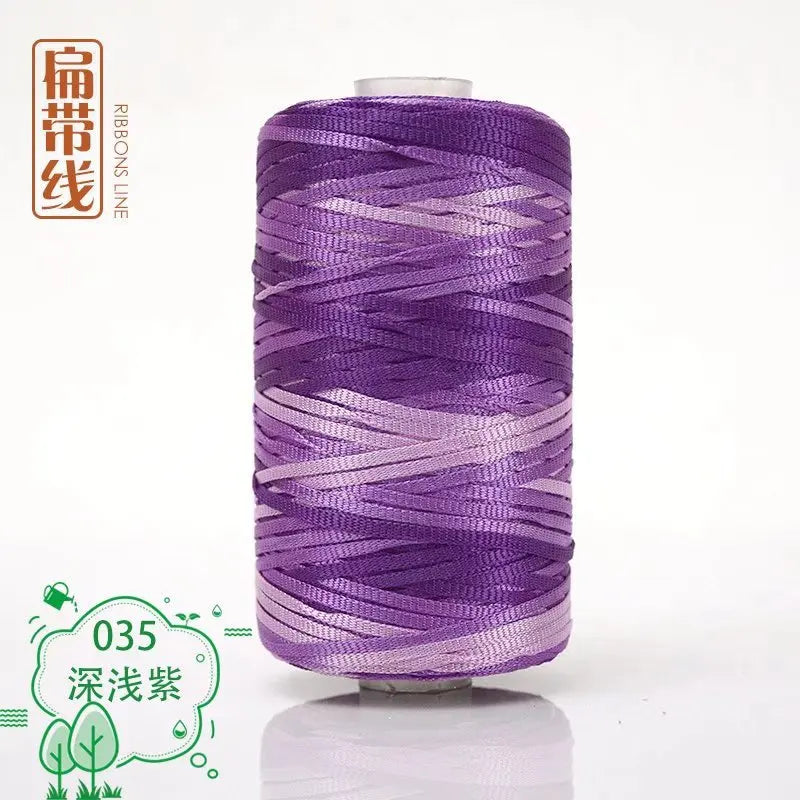 Flat line ice silk ice hemp bright silk hollow light body line summer sun hat hand-woven diy hook bag slipper cushion