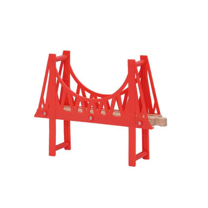 Wooden Train Track Set Accessories Track Expansion Part Wooden Railway Scene accessories Bridge Christmas Gift For Toddlers