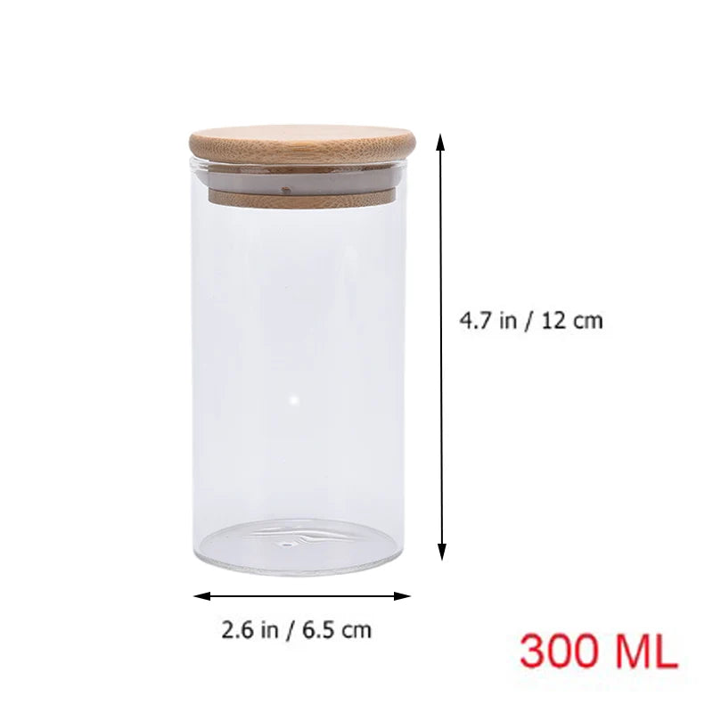 Glass Storage Jar with Bamboo Lid - Airtight Kitchen Container for Coffee, Grains & Dry Foods
