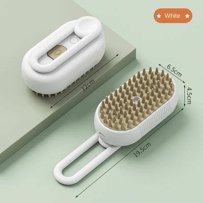 Premium 3-in-1 Electric Pet Brush - Steamy Spray Grooming Tool