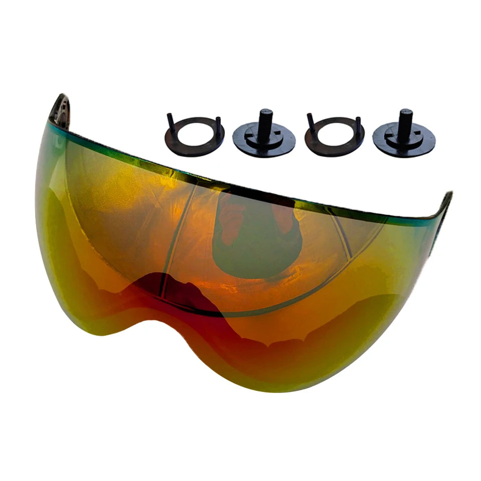 LOCLE Ski Snowboard Helmet Visor Lens Detachable Snow Mask Anti-fog Anti-UV Integrated Goggle Shield