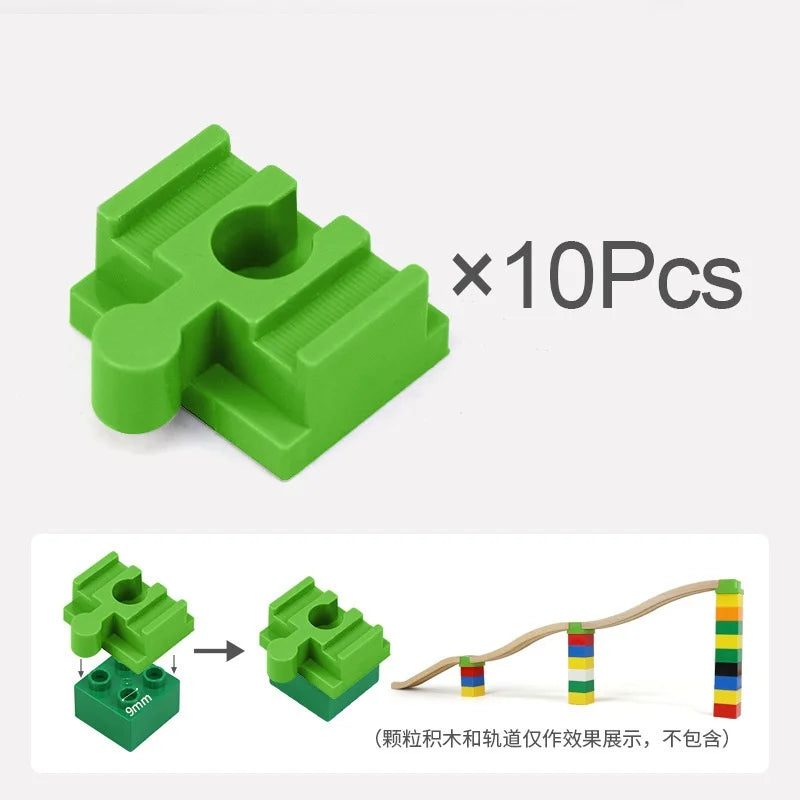 5-10PCS Wooden Train Track Accessories Plastic Building Blocks Adapters Wooden Track Connectors fit Wood Tracks Toys