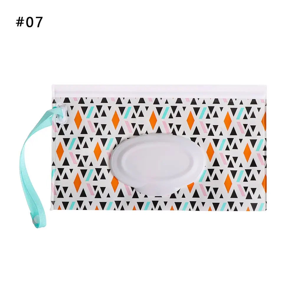 Hot Refillable EVA Wet Wipes Bag Cosmetic Pouch Tissue Box Wipes Holder Flip Cover Snap-Strap Carrying Case Stroller Accessories