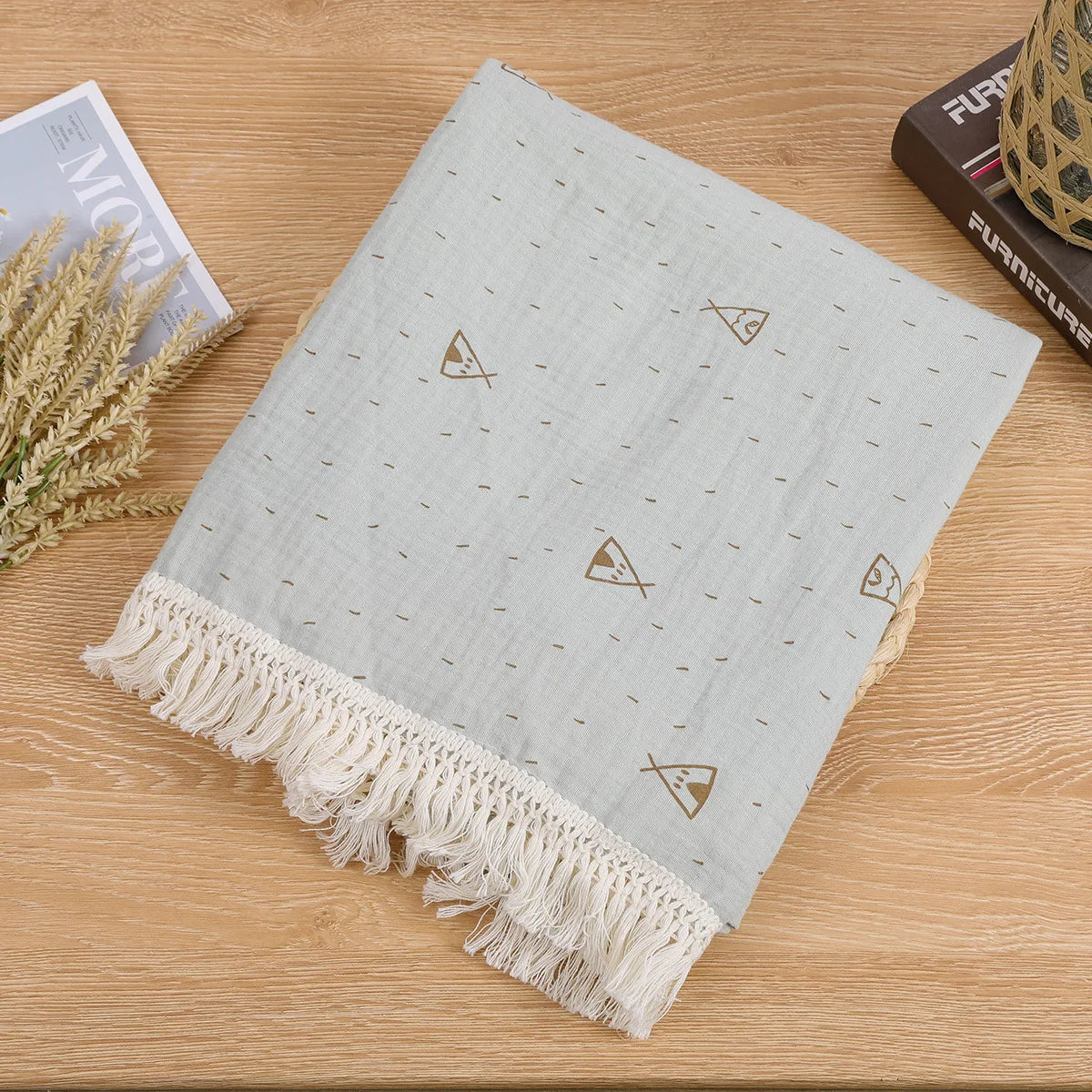 Premium Cotton Muslin Baby Blanket - Cute Bear Swaddle for Newborns