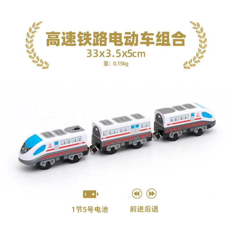 Electric Train Set Toys Model Train Electric Car Fit For Wooden Railway Wood Train Track Christmas Gift For Children