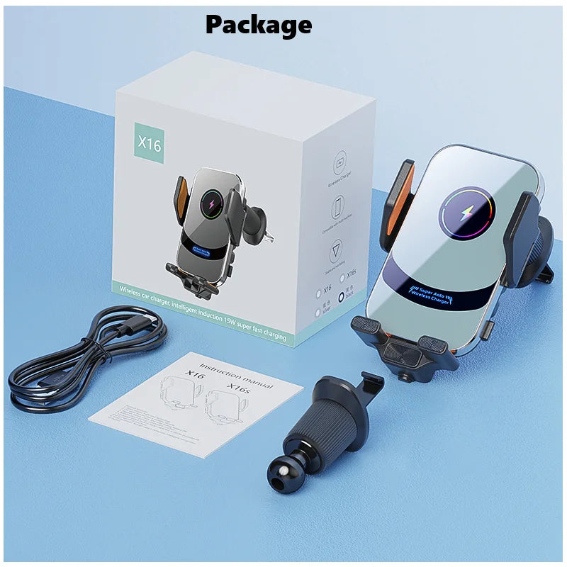 Premium Wireless Car Charger Mount - 66W Fast Charging Phone Holder