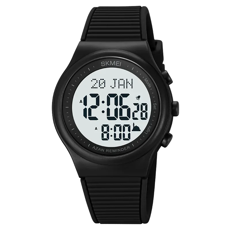 Skmei Watch For Prayer With Qibla Compass Adhan Alarm Hijri Islamic Wrist Reloj Hombre Back Light Muslim Azan Men Watches 1981