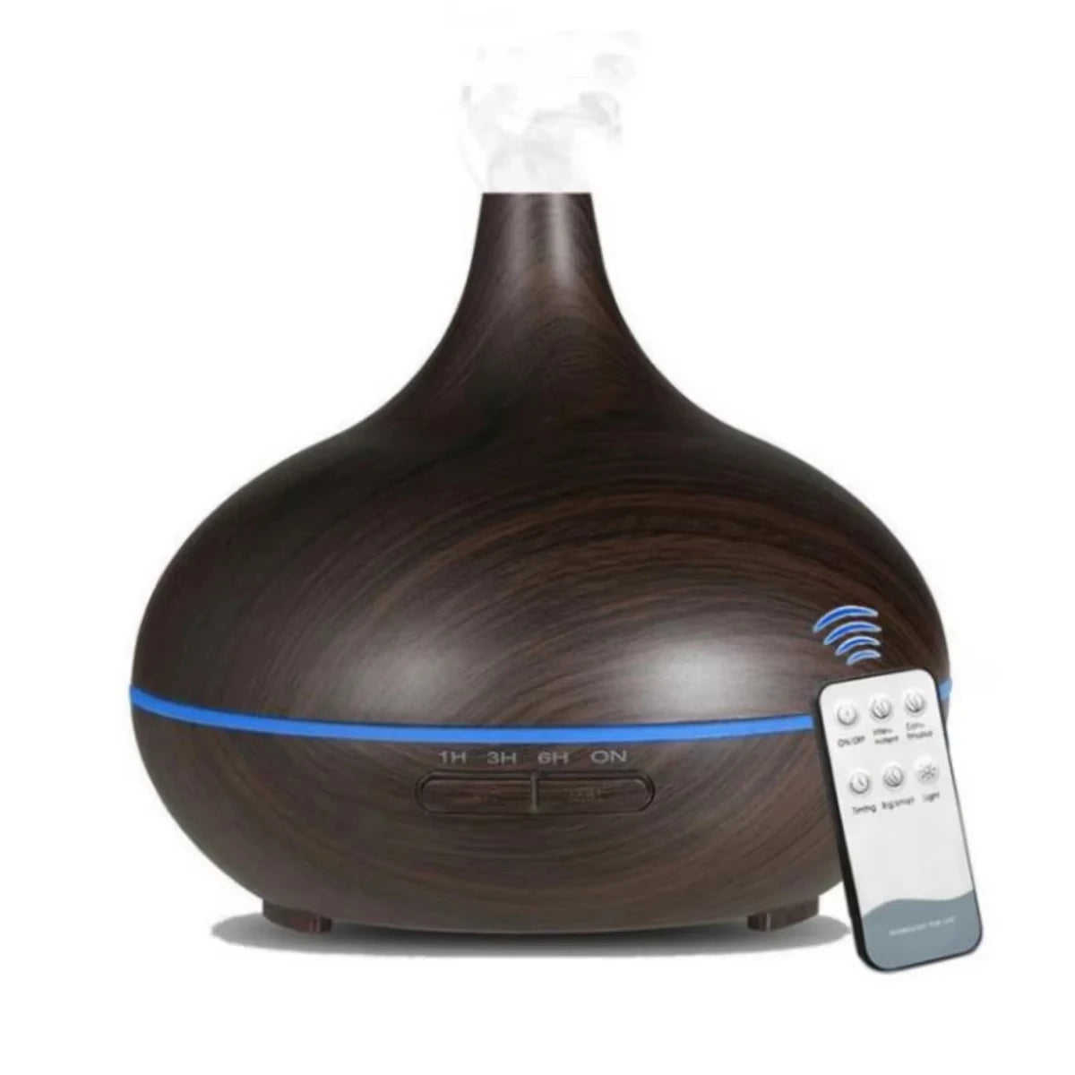 500ml Ultrasonic Aromatherapy Diffuser with Remote Control - Wood Grain Design