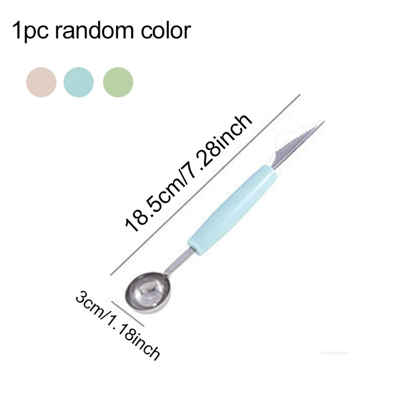 Double-Headed Stainless Steel Melon Baller Scoop - Professional Fruit Carving Tool