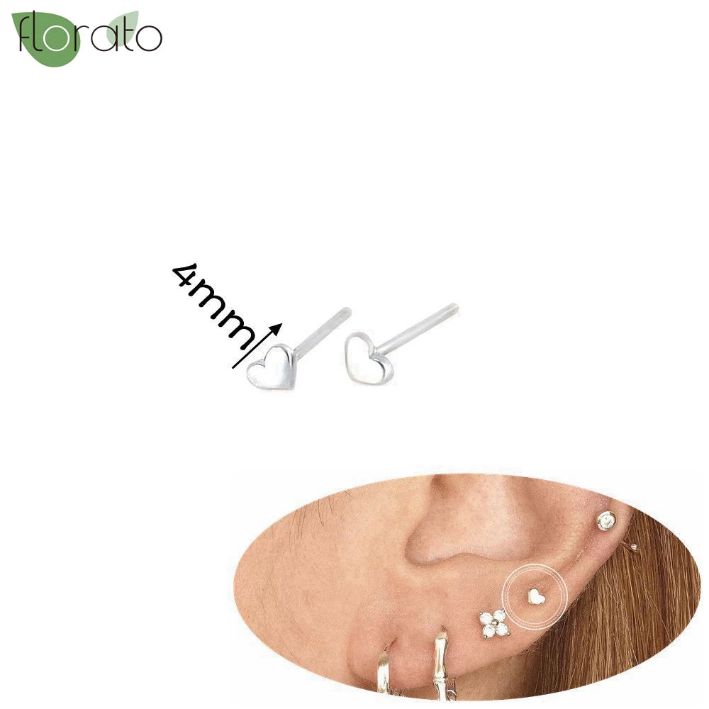 925 Silver Needle Exquisite Zircon Small Earrings Fashion Stud Earrings for Women Anti Allergy Cartilage Puncture Jewelry Gift