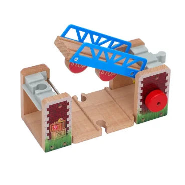 New Wooden Railway Train Track Set Accessoriess Train Station Tunnel Crane Fit All Brands Wood Tracks Educational Toys For Kids