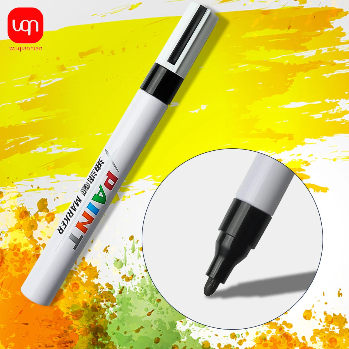 WQN-1PC Business Office Student Paint Pen, Waterproof Permanent Tire Position Marking Pen, Multi-Color, School Office Stationery