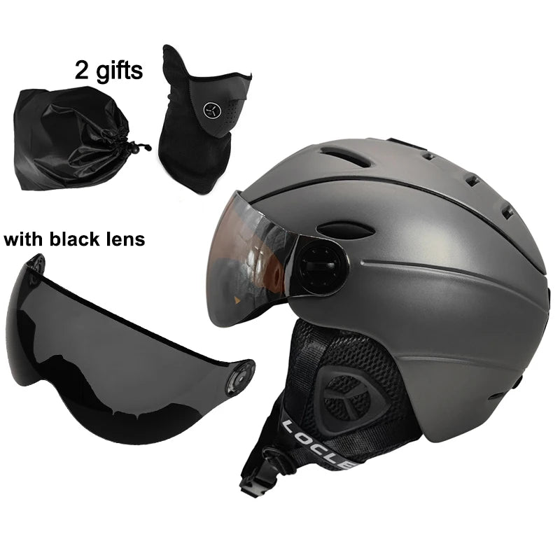 LOCLE Goggles Skiing Helmet Visor Men Women IN-MOLD CE Certificate Outdoor Sports Snow Snowboard Helmet Skateboard