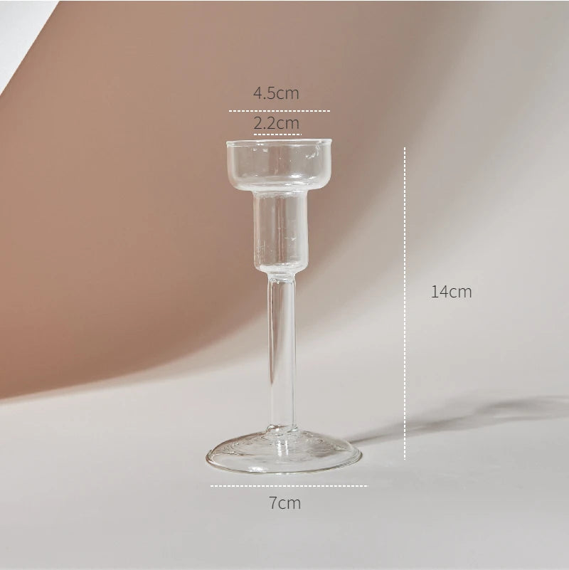 Modern Glass Candleholder Nordic Home Decor Clear Glass Candle Holder Candlelight Home Decoration Ornaments Candel Holder