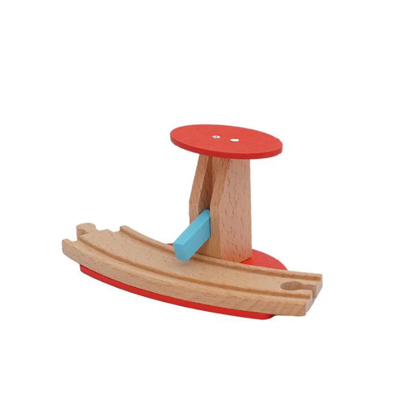 Toddlers Toys Wooden Train Railway Track Accessories Barricade, Platform Track Scene Puzzle Toys For Boys & Girls