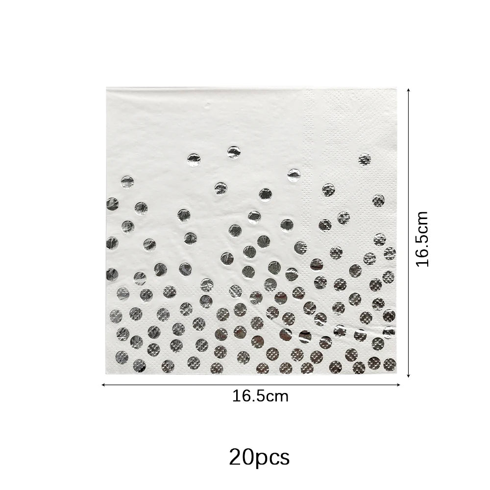 Laser Disposable Tableware Sets Silver Party Paper Cups Paper Plates Straw Party Tableware Wedding Decor Birthday Party Supplies