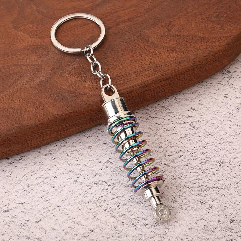 Automotive Gear Head Keychain - Speed Gearbox Keyring with Turbo Hub & Brake Disc Design